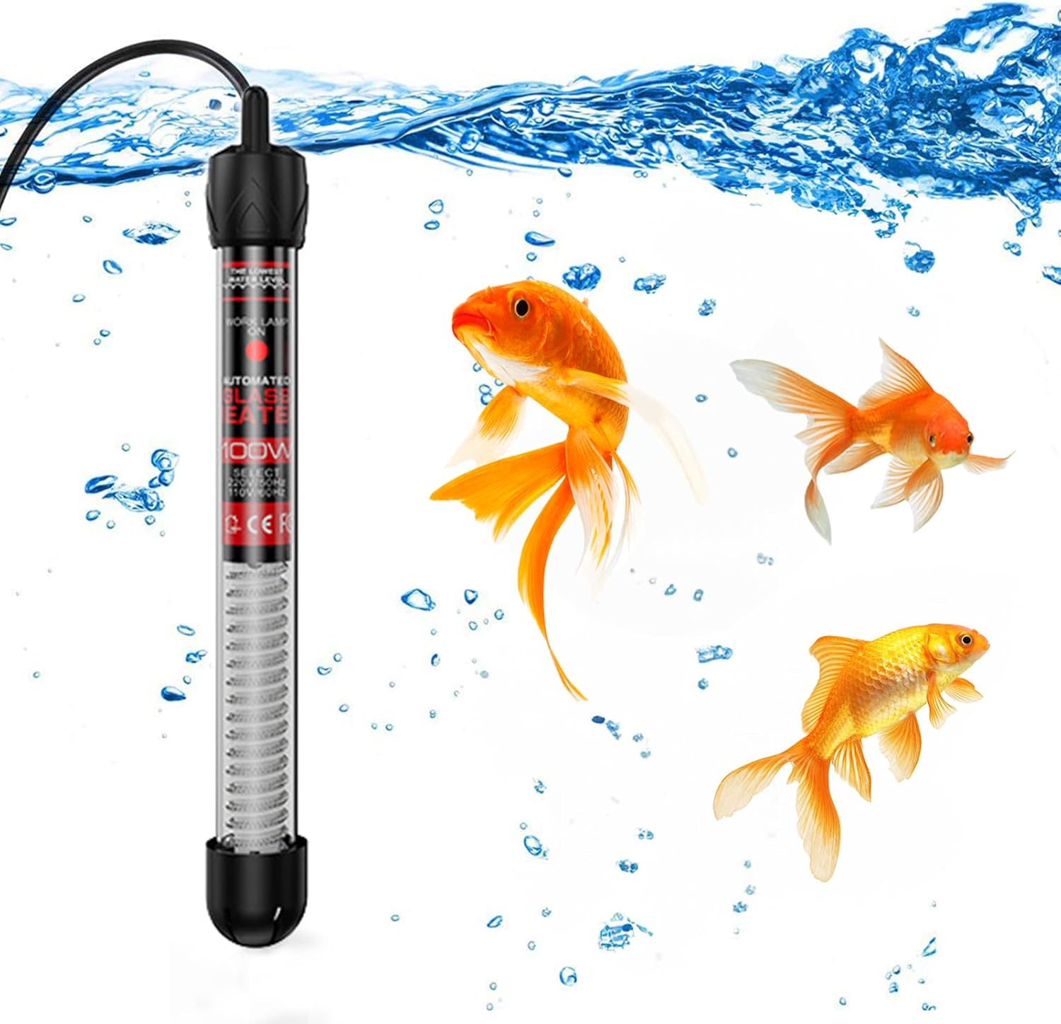 MetalNuts Aquarium-Submersible-Aquarium Heating Rod - with Temperature ...