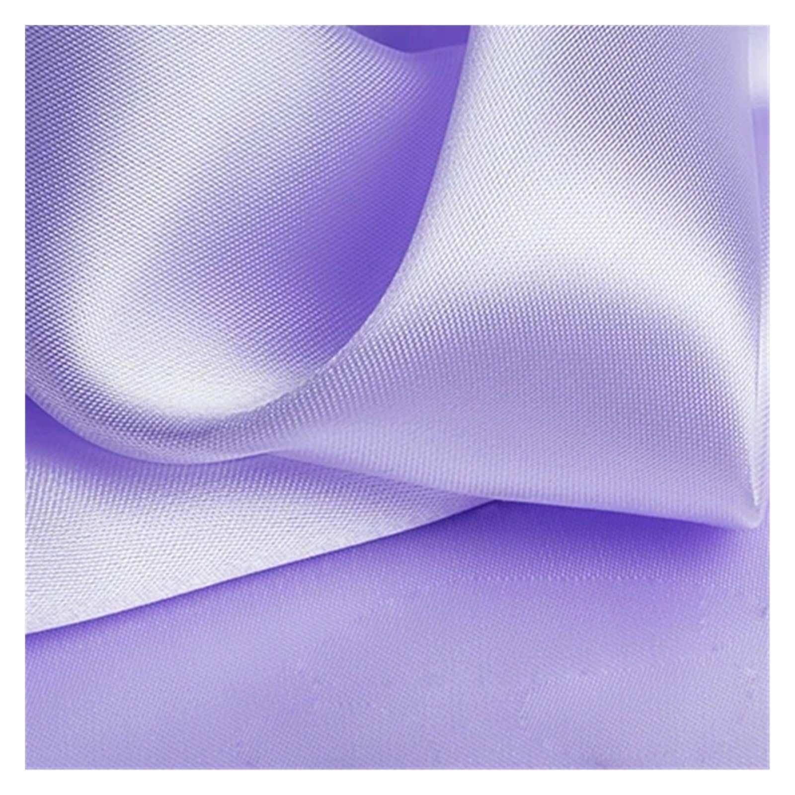 Silk Fabric Polyester Satin Fabric Highend Simulation Silk Gift Box Lining Cloth Solid Color DIY Sewing Doll Dress(Lavander,500cm by 150cm)