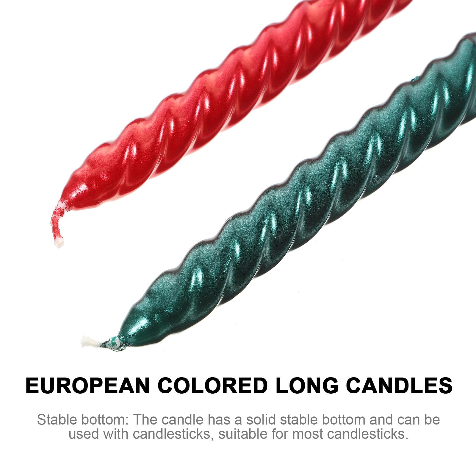 SHINEOFI 12piezas Velas Espirales Largas de Parafina para Decoración de Fiesta y Boda Velas Altas con Base Estable para Cena Romántica y Eventos Interior