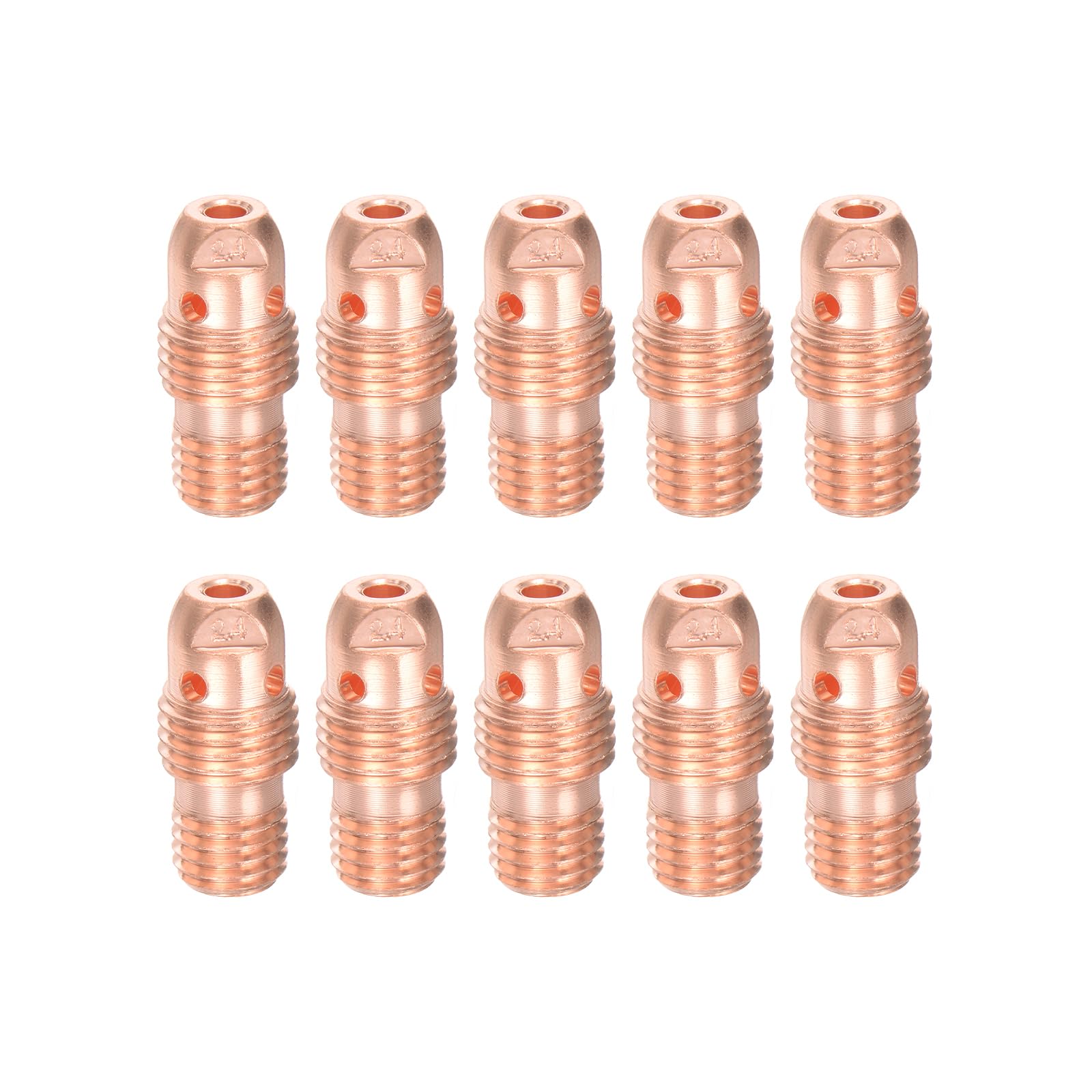 HARFINGTON 10Pcs TIG Welding Collet Body 13N29 (1/8") Bore Diameter Copper Consumables for WP-9, WP-20, and WP-25 Series Welding Torch Collet Body