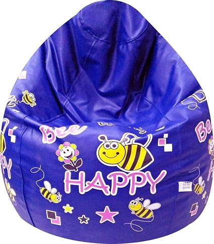 JUPITER XXXL Bean Bag Printed Filled with Beans Bee Happy Blue
