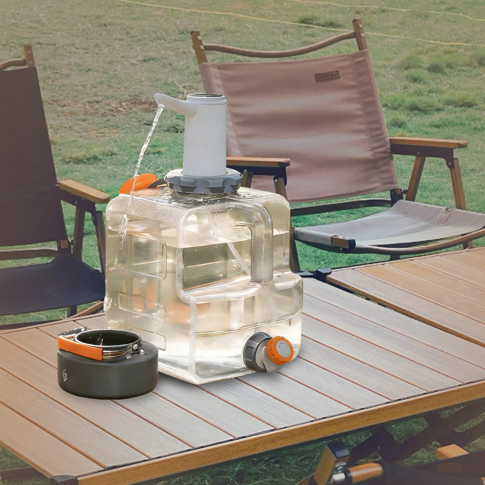 Contenedor de agua de 12 litros con grifo, contenedor de agua portátil para camping, transportador de agua sin BPA, tanque de almacenamiento de agua fácil de limpiar, para el hogar, camping al