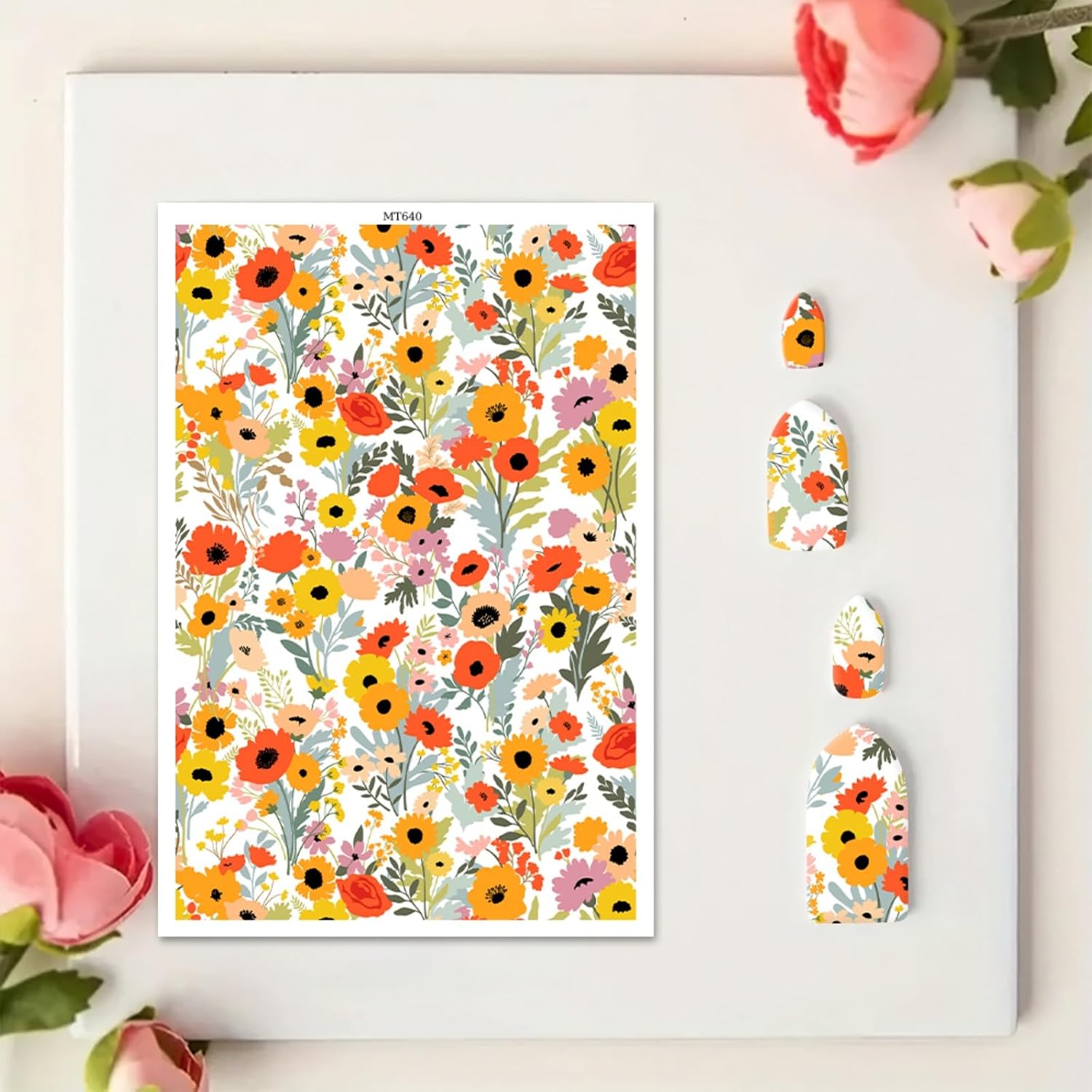 Briartw 10 Sheets Polymer Clay Transfer Paper - Sunflower Medley Pattern - Per Sheet 5.82 x 3.93 inch - Water-Soluble Transfer Sheets Disposable Stickers for DIY Clay Jewelry Earrings Making
