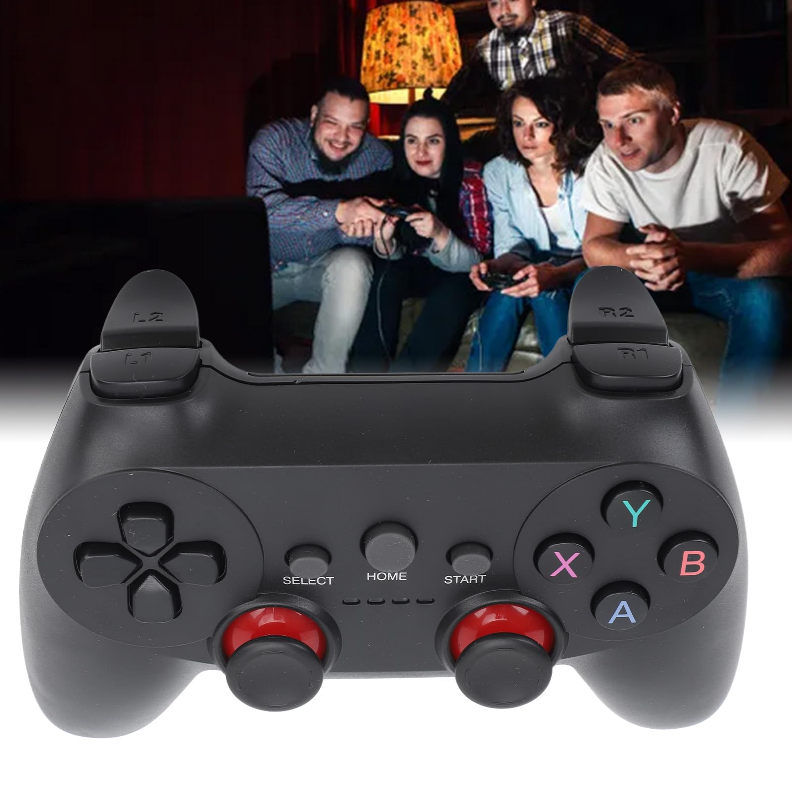 CHEOTIME Gaming Manette Sans Fil 2,4 G, Console de Jeux Rétro Portable pour Consoles d'ordinateur TV PC, avec Récepteur USB Plug and Play Double Manette, Design Ergonomique