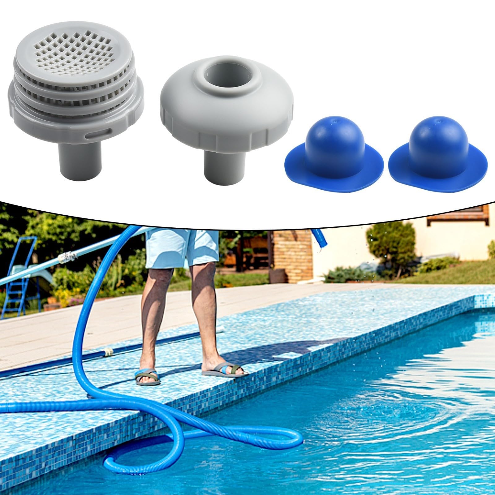 Kit Raccordo Ugello E Filtro Per Piscina Intex 32 Mm – Connettori Di Ricambio Per Piscine Fuori Terra