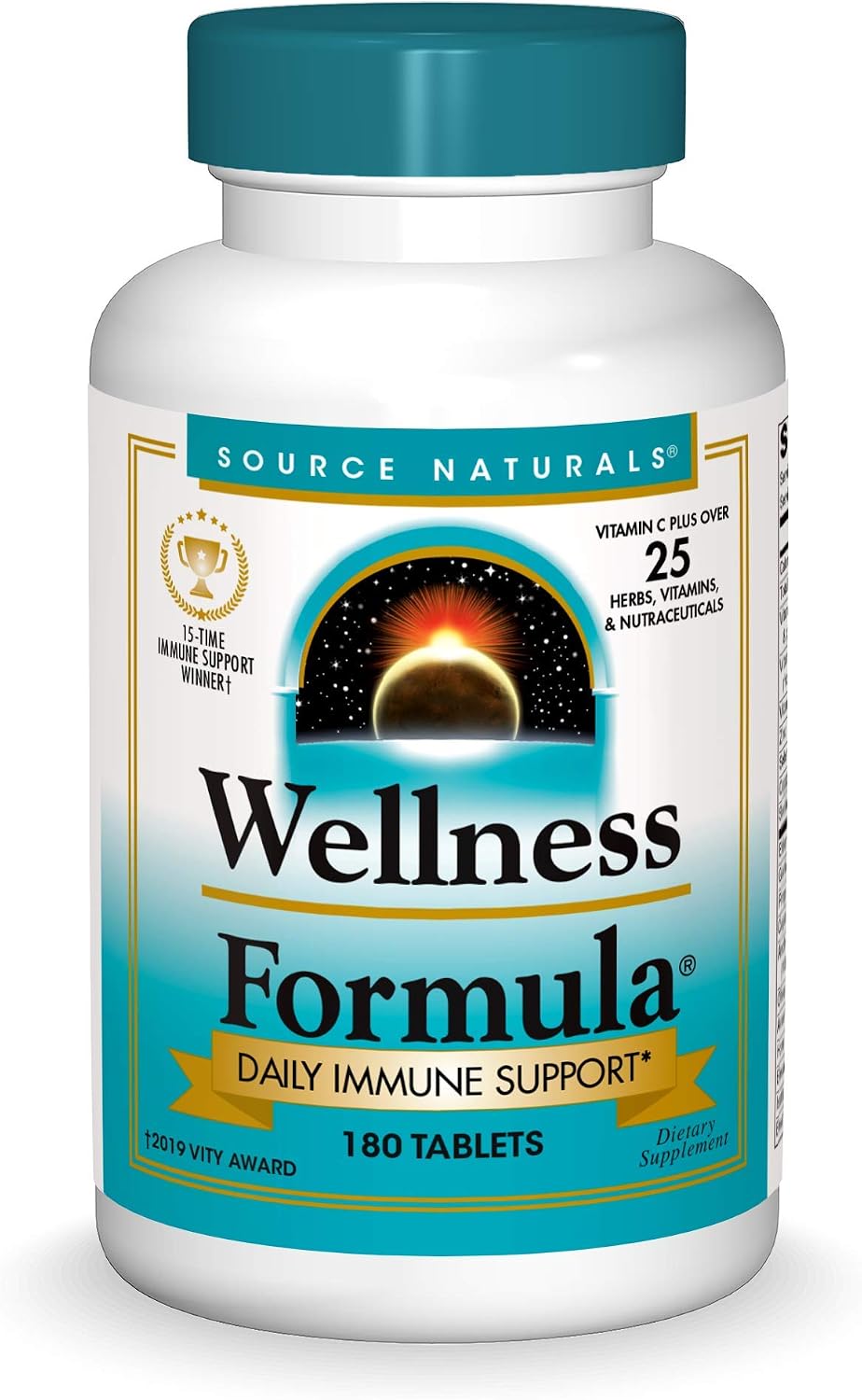 Source Naturals Wellness Formula Bio-Aligned, Echinacea Free Vitamins & Herbal Defense - Immune System Support Supplement & Immunity Booster - 180 Count