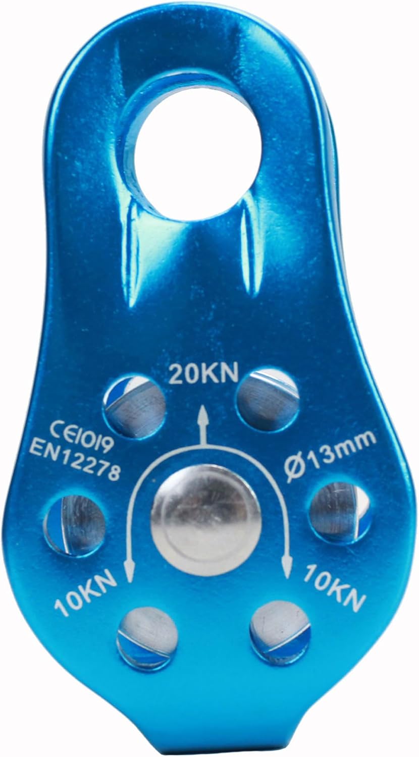 Geelife 20KN Micro Climbing Pulley General Purpose Small Aluminum Rope Pulleys for Rescue/Aloft Work/Rappelling Etc. (Blue, Single Pulley) : Sports & Outdoors
