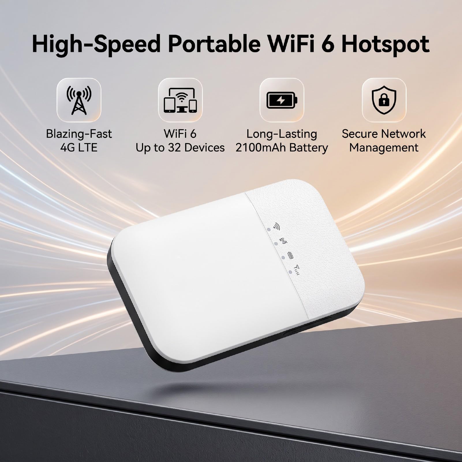 Cryfokt Enrutador de Punto de Acceso Móvil 4G LTE con WiFi 6 y Batería de