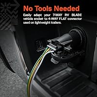 Vista 2 de ONLINE LED STORE True Mods Adaptador de Remolque de Hoja de 7 Vías a Plano de 4 Vías [Terminales de Cobre Niquelado] [Carcasa de Nylon Resistente]