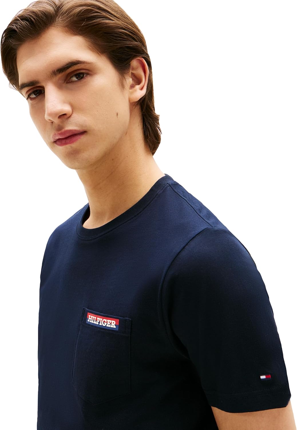 Tommy Hilfiger Mens Short Sleeve Cotton Graphic T-Shirts with Pocket and Logo - Image 2