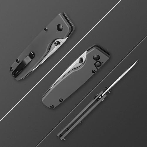 Miniatura 3 de Kizer Original (XL) cuchillo de bolsillo 3.27 en 60.6 in hoja de acero plegable herramientas aluminio mango EDC cuchillo V4605C2