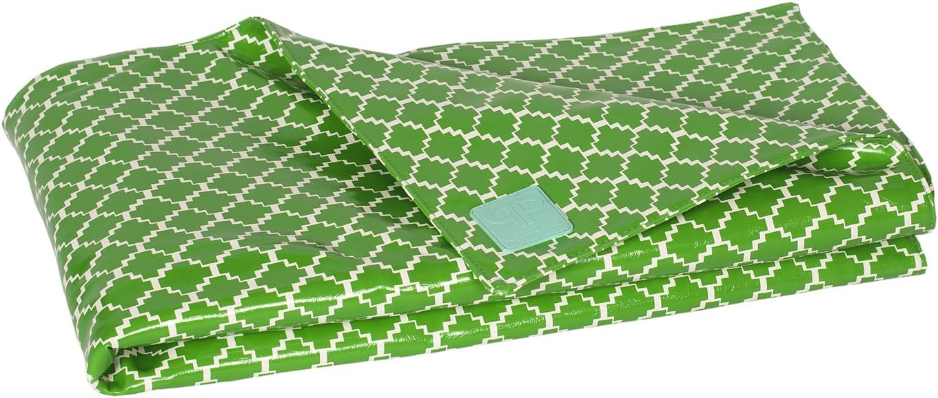 Spillproof, Reversible, Luxury Play Mat - Green Geometric