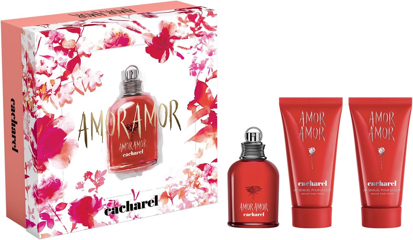 Cacharel Amor Amor - Eau de Toilette & Fragrance Gift Set for Women, Floral, Ambery, Fruity With Notes of Jasmine & Vanilla