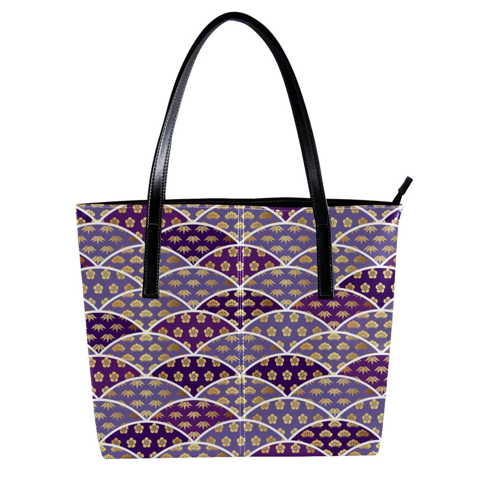 Bolso de mano personalizado de piel sintética con patrón tradicional auspicioso (2), Varios colores