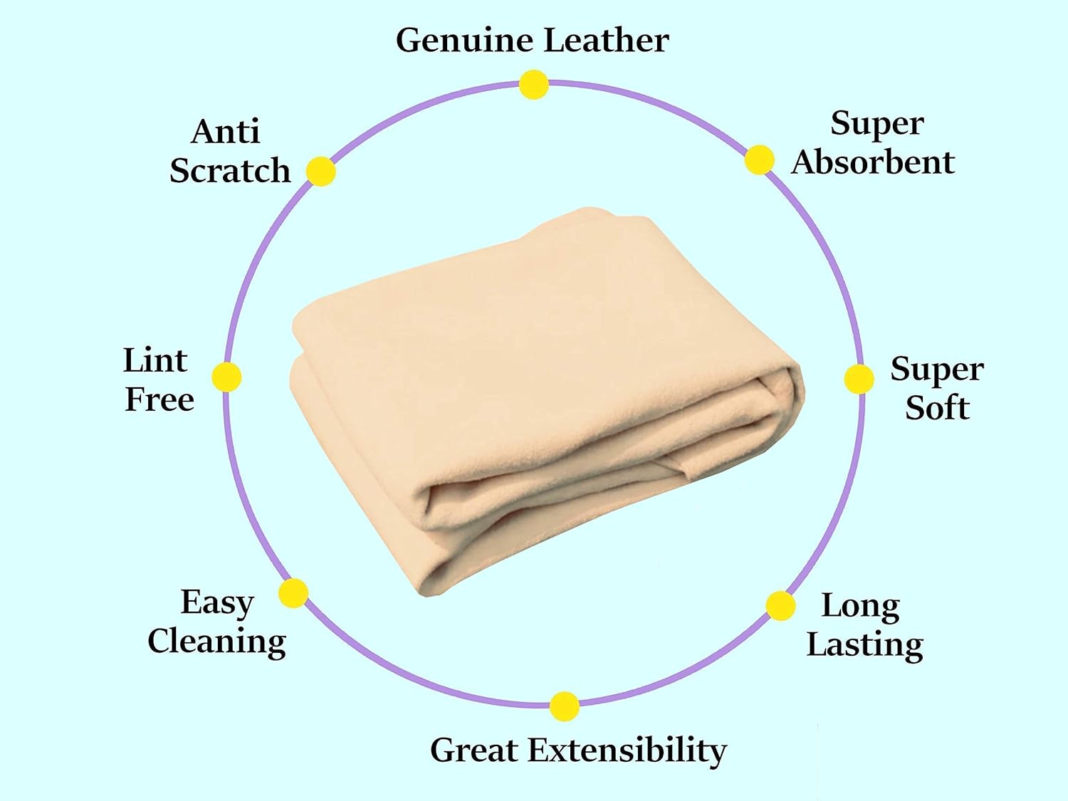 Sheepskin Elite 4 PACK 12.95 SQ FT Chamois Car Drying Towel Chamois Cloth for Car Wash Towels Drying Real Leather Super Absorbent Fast Drying Natural Chamois Car Wash Accessory (4 pieces, 12.95 sq ft)