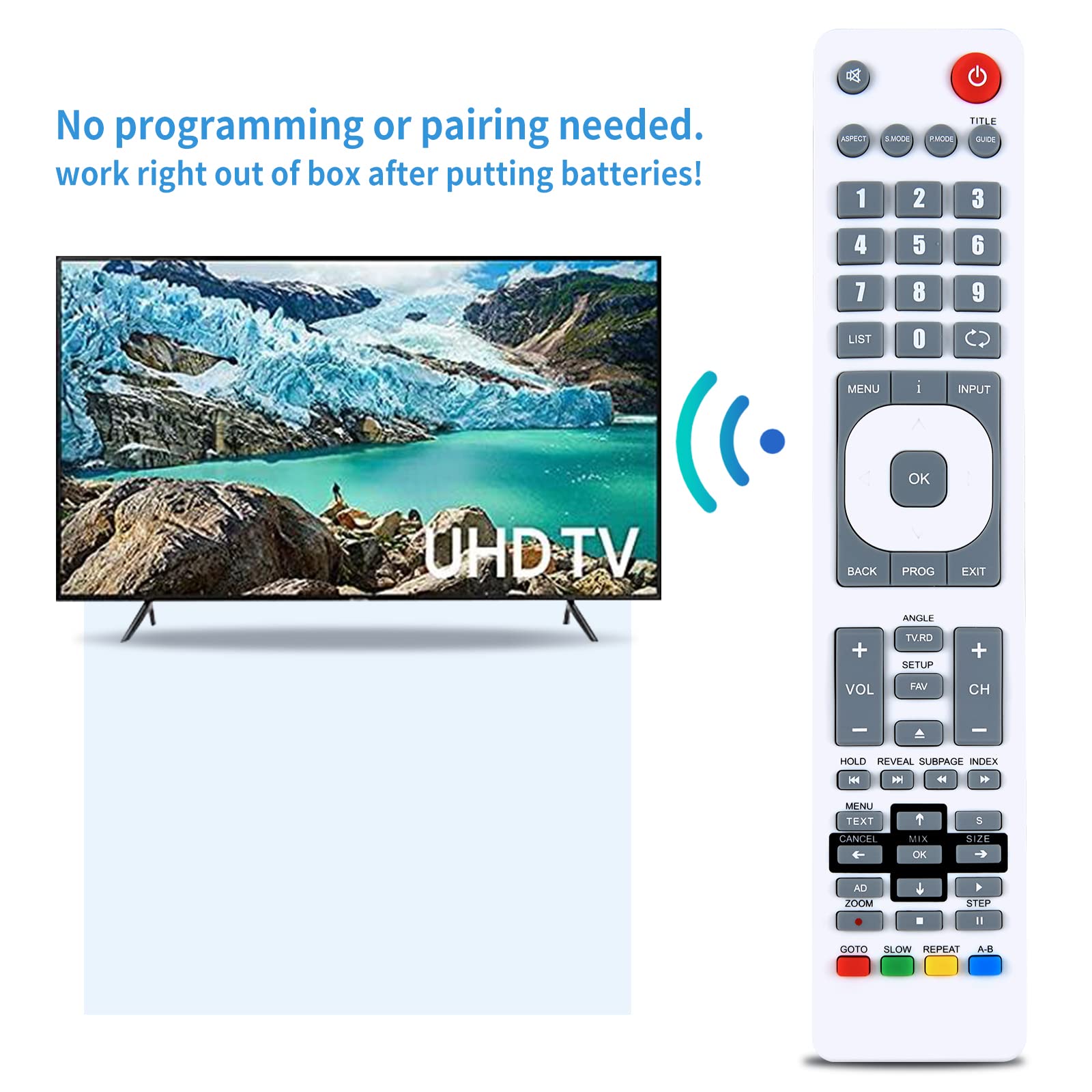 TCNOUMT Replacement Remote Control RM-C3175 fit for JVC TV LT-24C340 LT-24C490 LT-22C540 LT-40C540 LT-22K560 LT-40C590 LT-42K560 LT-48C570 - Image 4