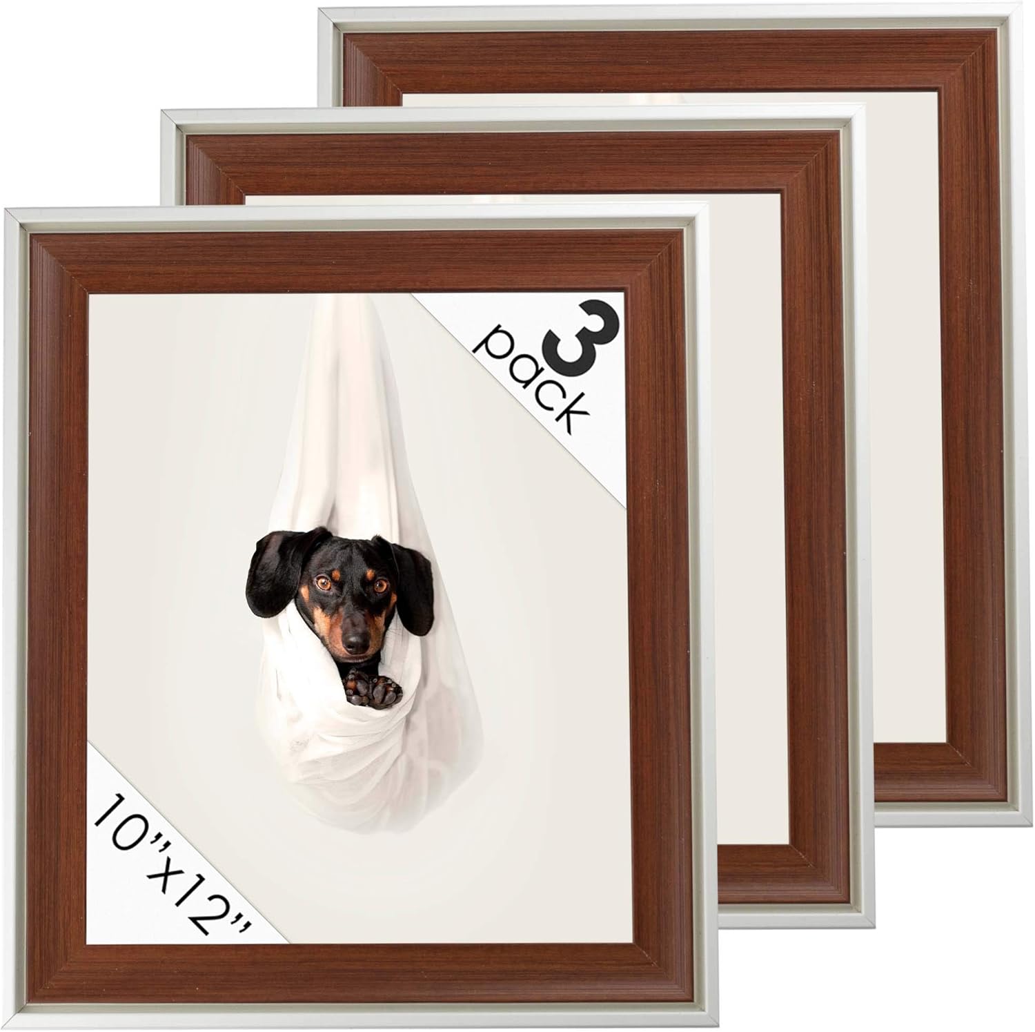 DecorRack Set of 3 Picture Frames 10x12 inches, Rustic Decor Photo