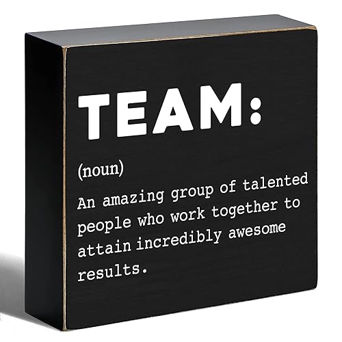Team Definition Black Wooden Box Sign Decoration Rustic Team Quote