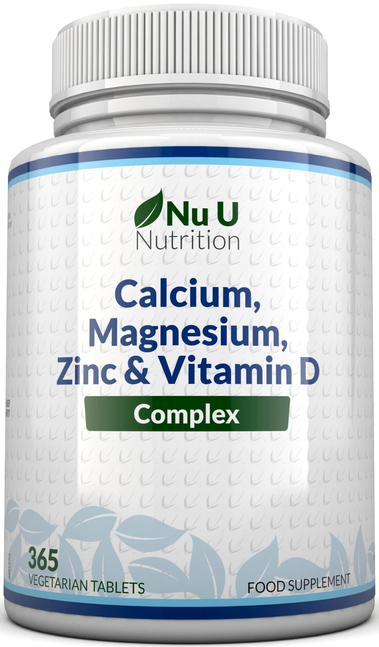 Nu U Nutrition Calcium, Magnesium, Zinc & Vitamin D Supplement | 365 Vegetarian Tablets | 6 Month Supply of Nu U Nutrition Osteo Supplement