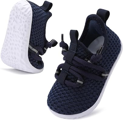 Besroad Baby Boys Girls First Walking Shoes Infant Crib Shoes Breathable Slip On Sneaker Lightweight Barefoot Shoe for Babies