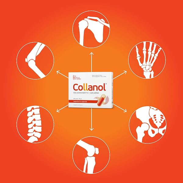Collanol: salvaguardia della salute articolare. Formula liquida in capsula doppia. Collagene 3D + curcumina micellare. 1 caps al giorno (20 capsule) - 5