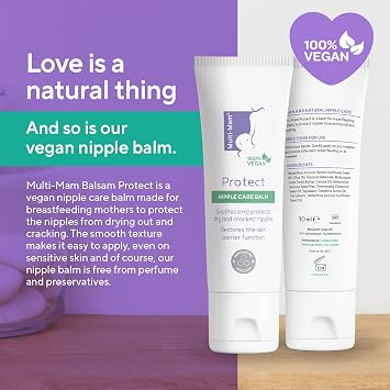 Multi-Mam Balm Nipple Cream, Protect Nipples From Breastfeeding, Soothes Irritated and Cracked Nipples, Use Before and After Breastfeeding, 30 ml Tube