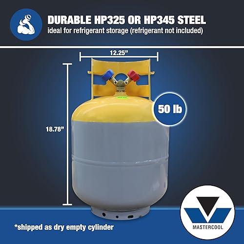 Miniatura 20 de Tanque de recuperación de refrigerante gris/amarillo Mastercool (63010) - 50 lb. de capacidad