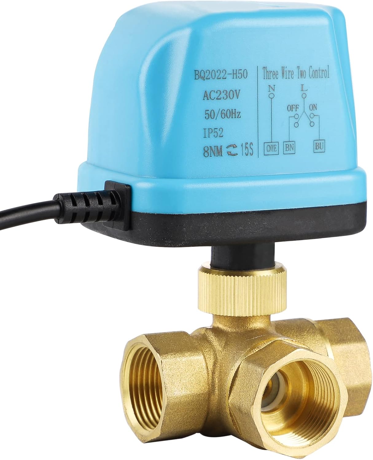 U.S. Solid 1/2 inch / 1,3 cm ventiel gemotoriseerd roestvrij staal Sphere-ventiel 2-weg gemotoriseerd elektrisch 220 V AC, 2 draden, automatische terugkeer NC