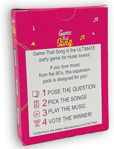 Miniatura 8 de Game That Song 80's Mix Expansion - 50 cartas nuevas - Juego de cartas de música para familiares, adultos y adolescentes. Divertida, adictiva y