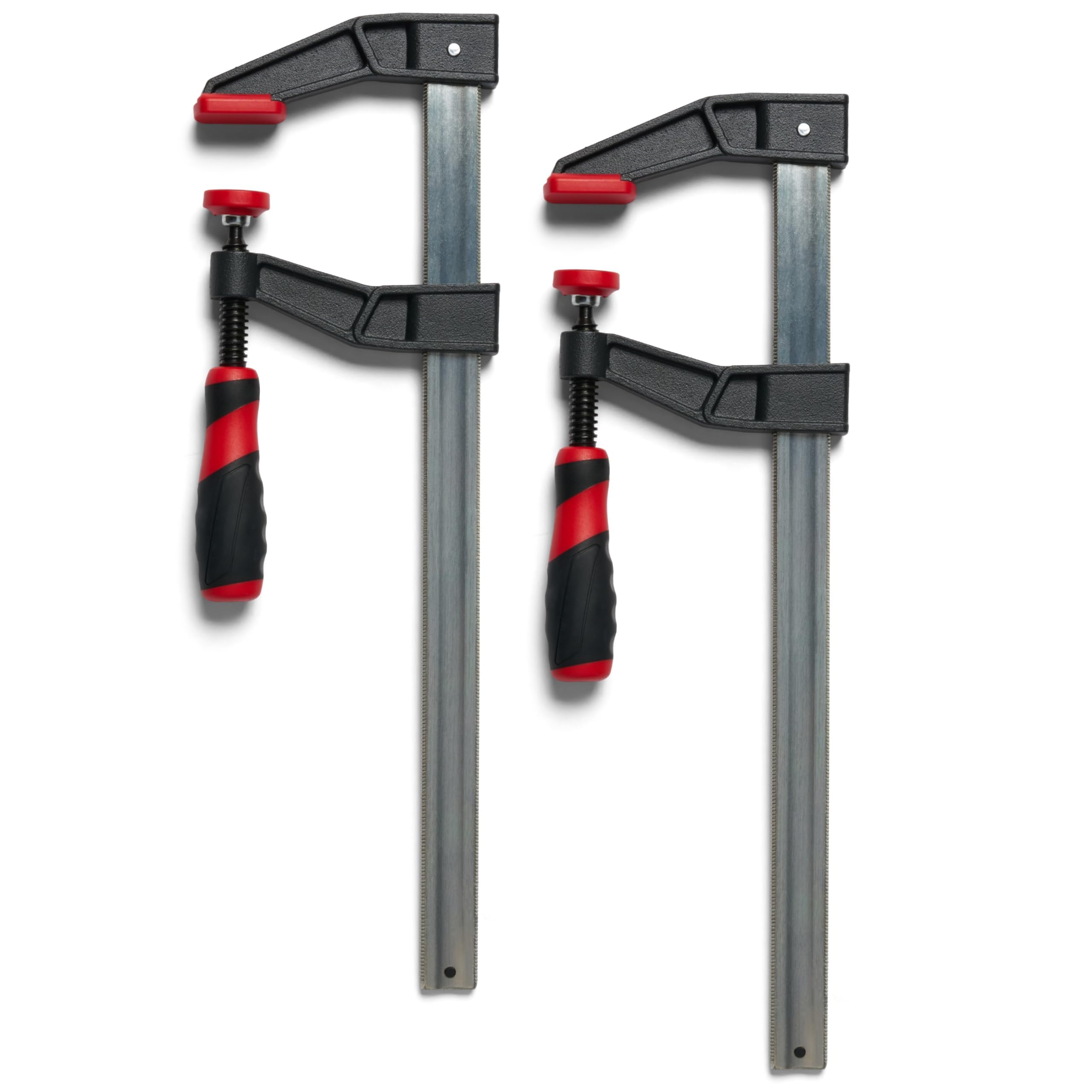 BUILDSOMETHING Abrazadera de barra estilo F, juego de herramientas manuales para mejoras del hogar, abrazaderas ajustables para carpintería y más, HD de 12 pulgadas, paquete de 2