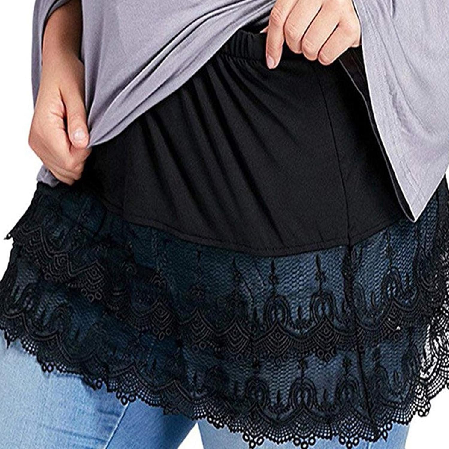 Women's Lace Extender Mini Lace Underskirt Skirts
