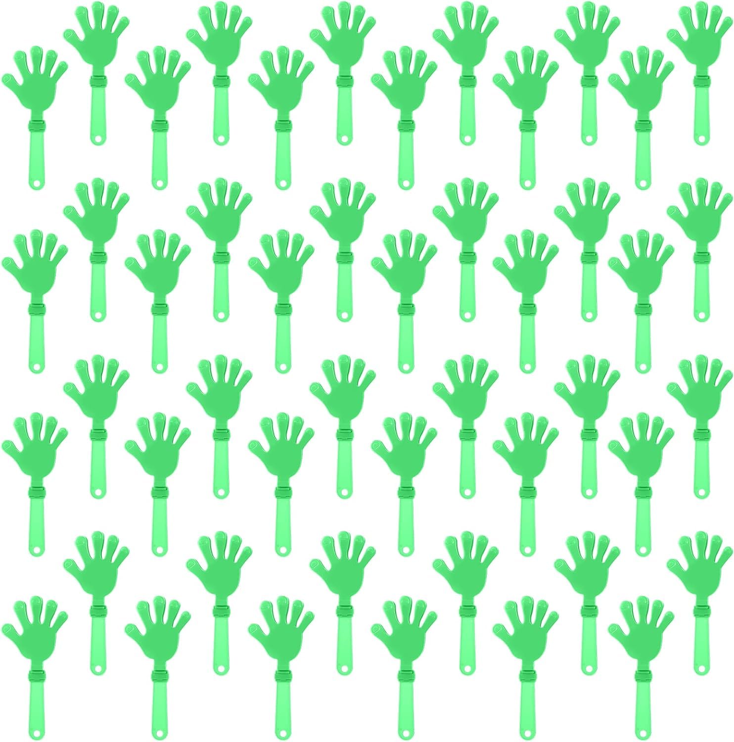 ZCYSRLQIN 100 Pieces Lime Green Hand Clappers 7.5 Inch Clappers Noisemakers Noise Makers Party Favors Plastic Clapper Sporting Events Cheers Ball