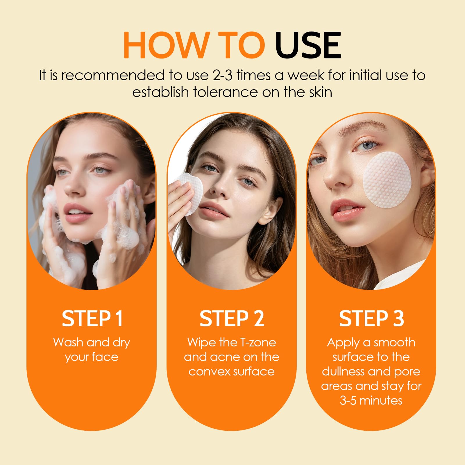 Vitamine C Niacinamide Pads 55 Pièces, Tampons Exfoliants Visage Corps, Hydrate et Équilibre Peau