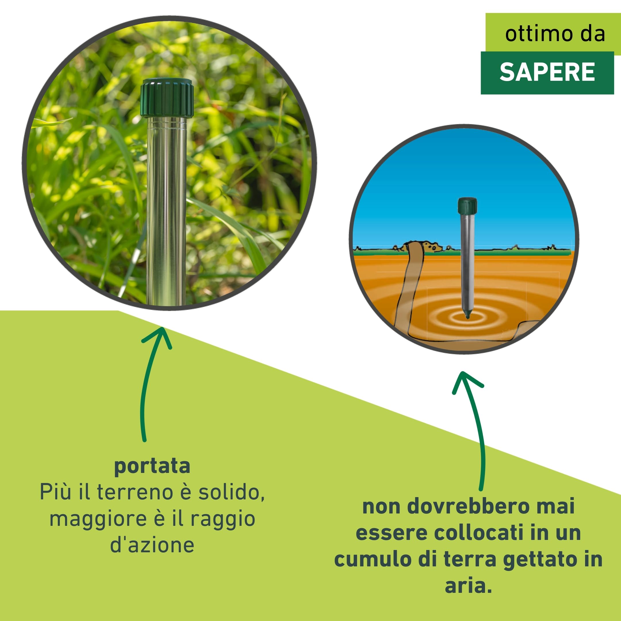 Windhager espulsore di Vole Alluminio, Repellente della Mole, Repellente della Talpa, Difesa della Talpa, Superficie Efficace ca. 800 m², 02130