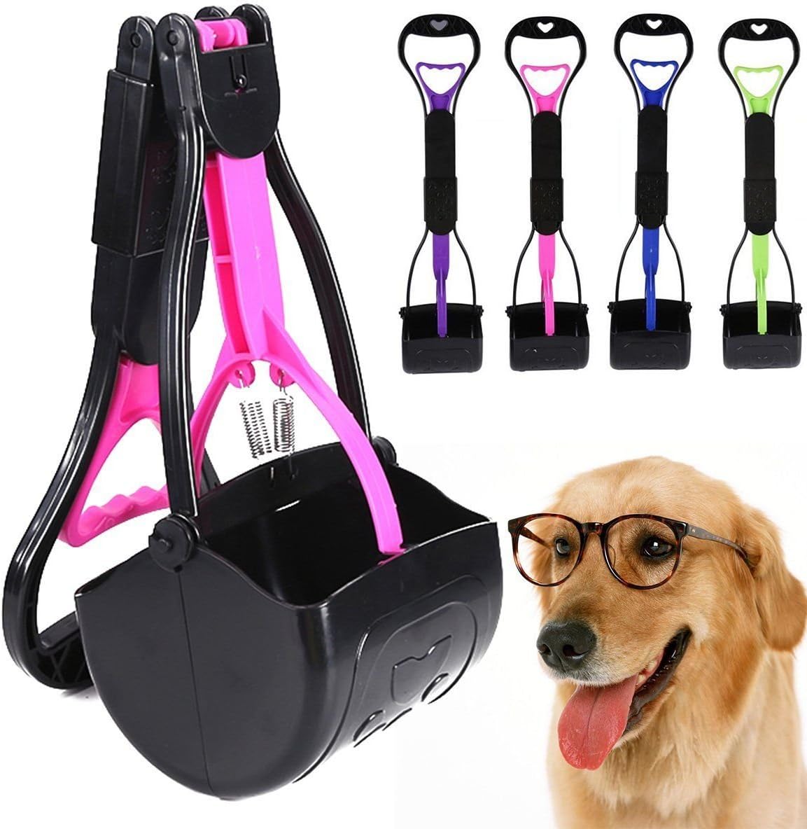 GadgetMarket Portable Pet Pooper Scooper│Roll Bag Gift!│Foldable Long Handle Poop
