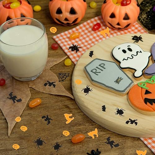 Miniatura 2 de Mesa de fiesta de Halloween con lentejuelas de confeti  Telas de araña de calabaza, brujas, purpurina para manualidades, decoración de baby shower,