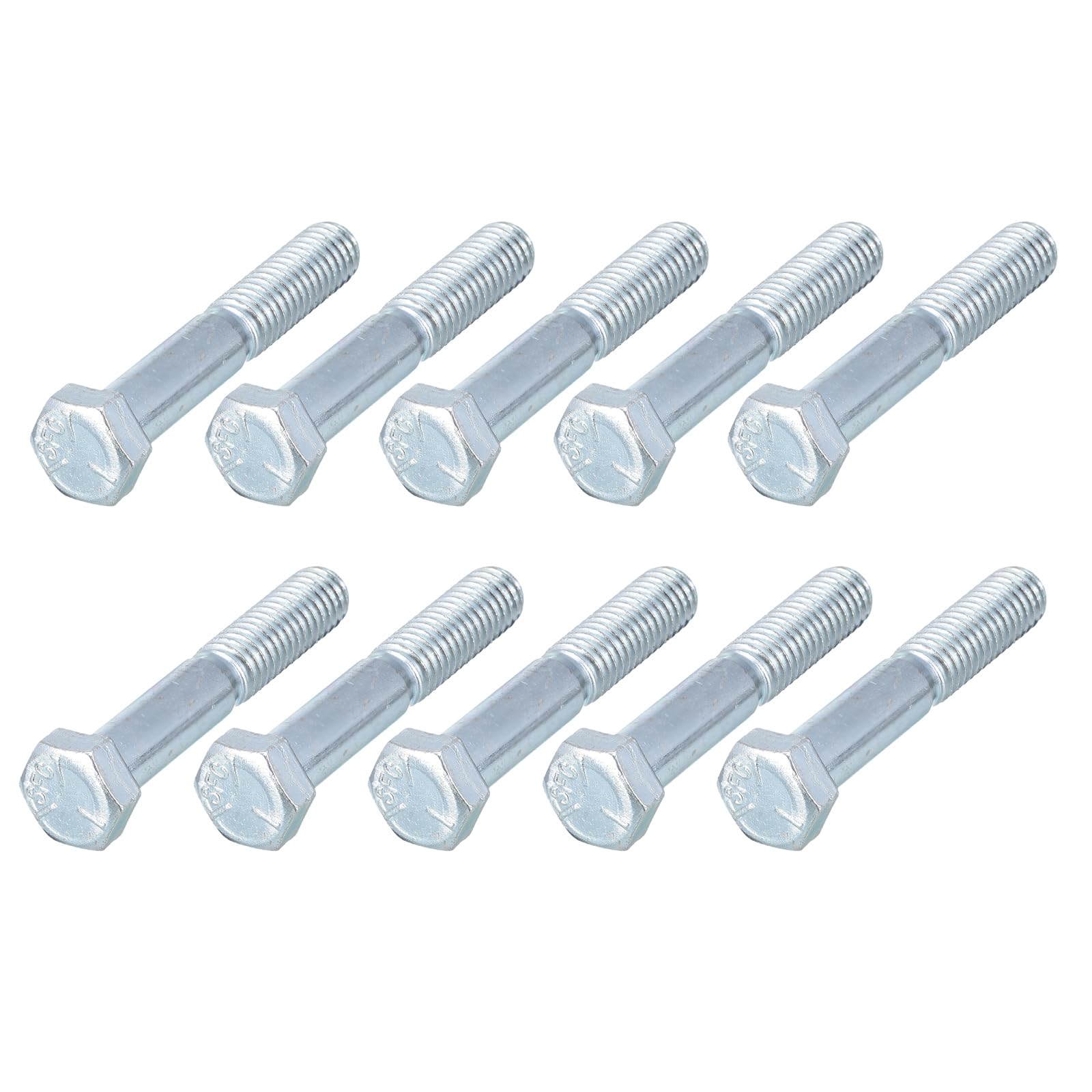 METALLIXITY Hex Bolts (3/8-16x2-1/4") 50Pcs, Carbon Steel Zinc Plated, Coarse Thread UNC Hex Head Screw Bolt