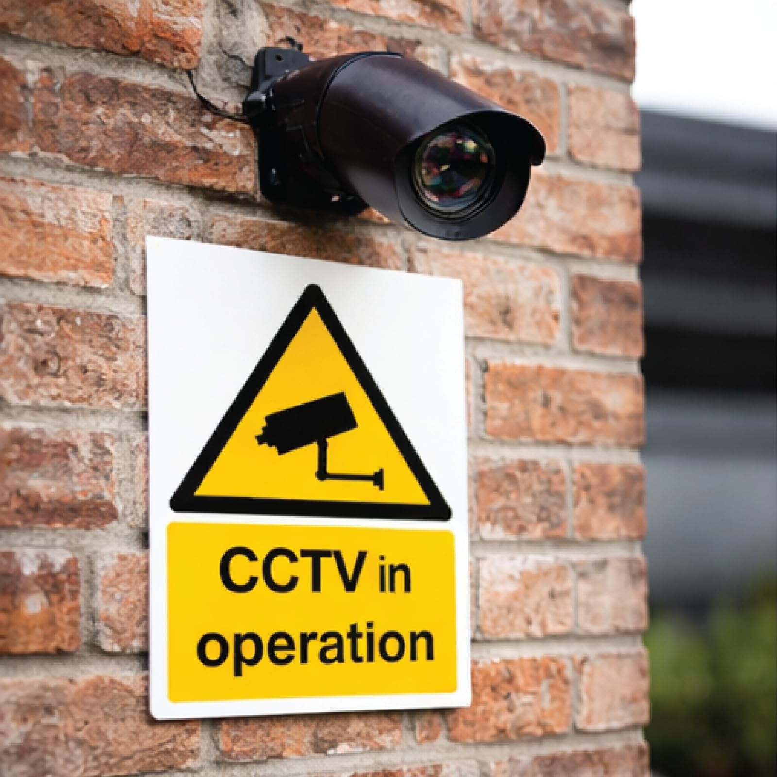 CCTV w operacji znak - 1 mm sztywny plastikowy znak - konstrukcja ostrzegawcza CCTV bezpieczeństwo kamery (A5-210 x 148 mm)