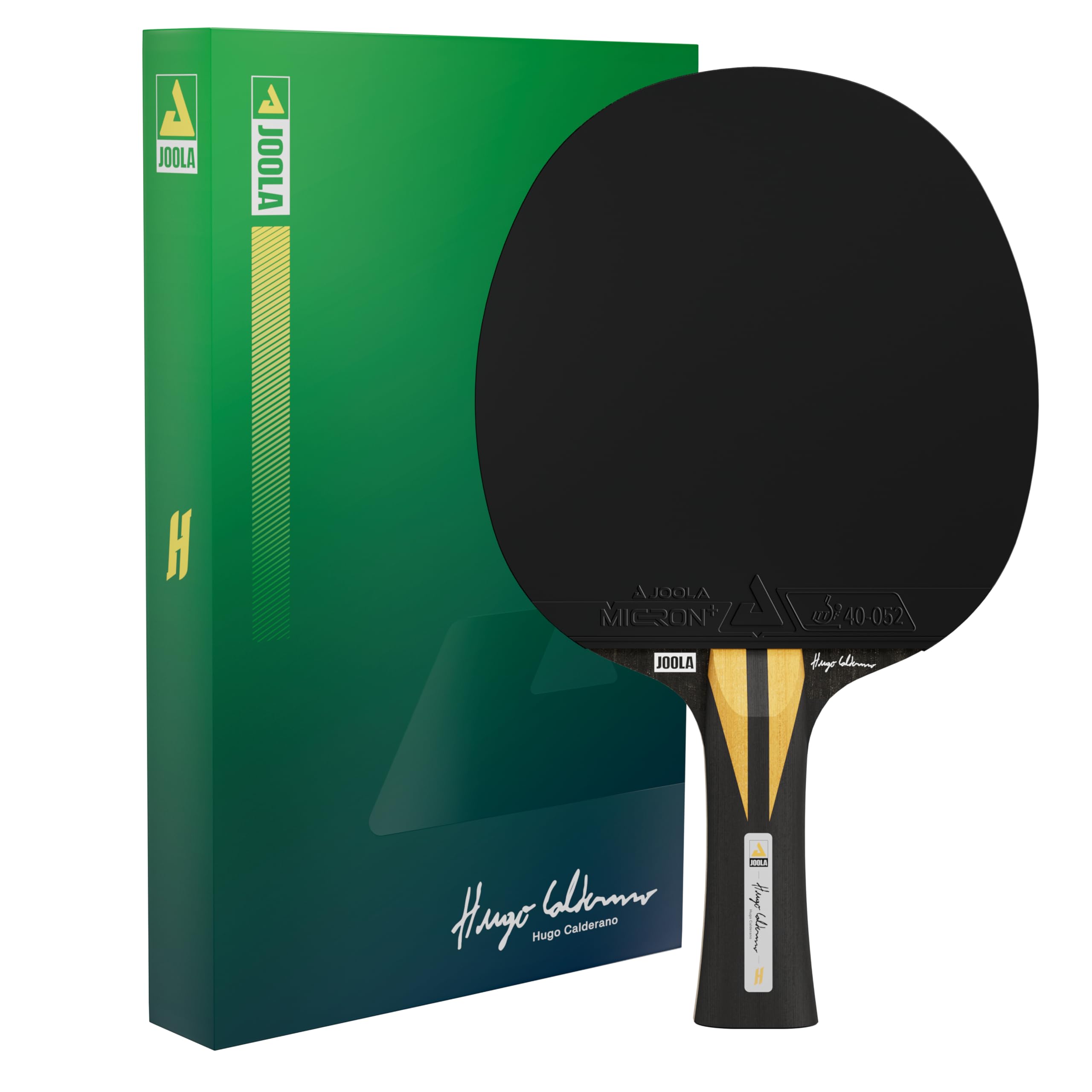 JOOLA Hugo Calderano Infinity Carbon rakieta do tenisa stołowego, dopuszczona przez ITTF, tkanina węglowa 3K, okładziny mikrona