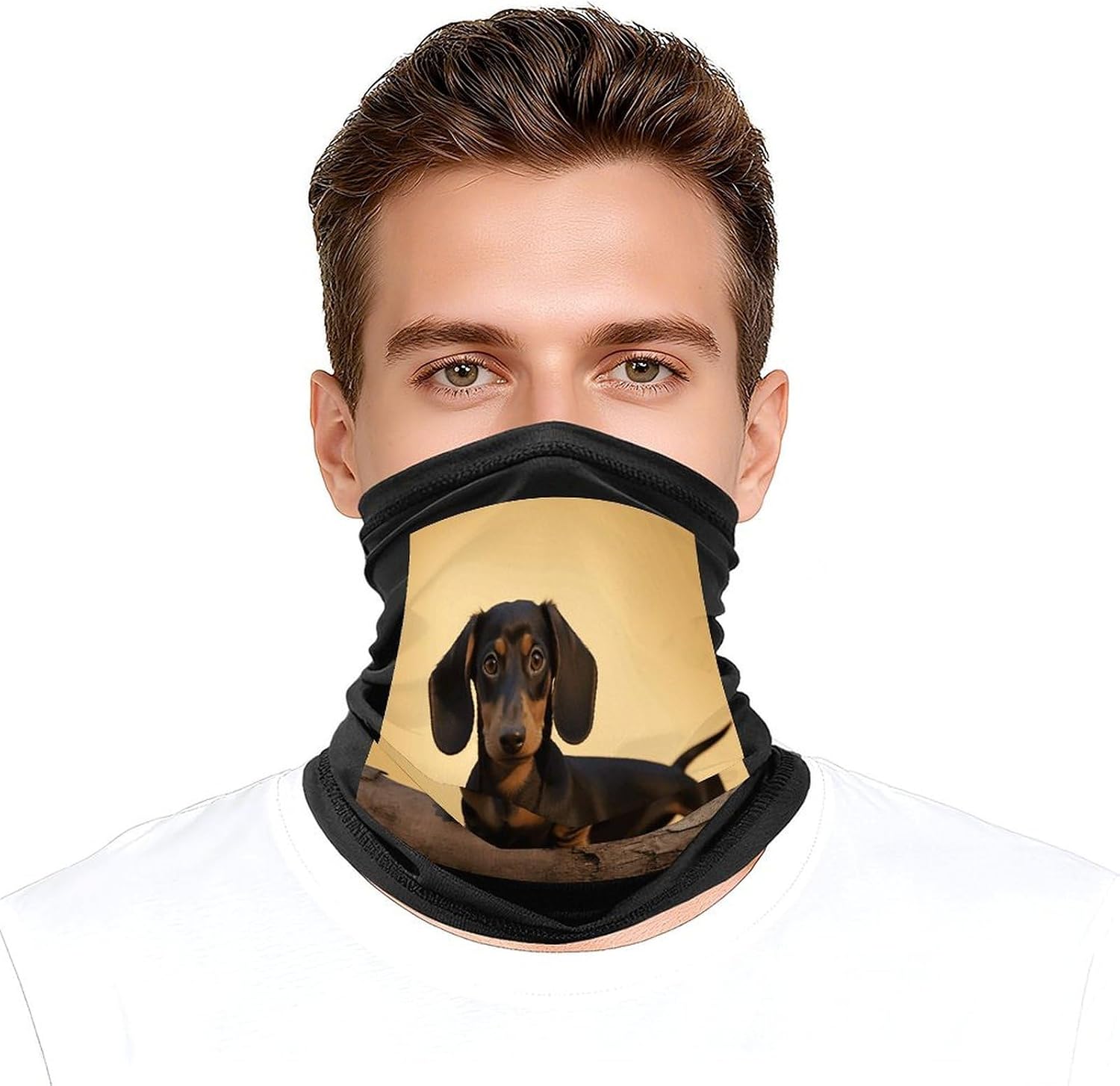 A Cute Dachshund Face Mask for Men Women,Neck Gaiter Sunscreen Breathable,Face Cover for Skiing Fishing Hiking Cycling