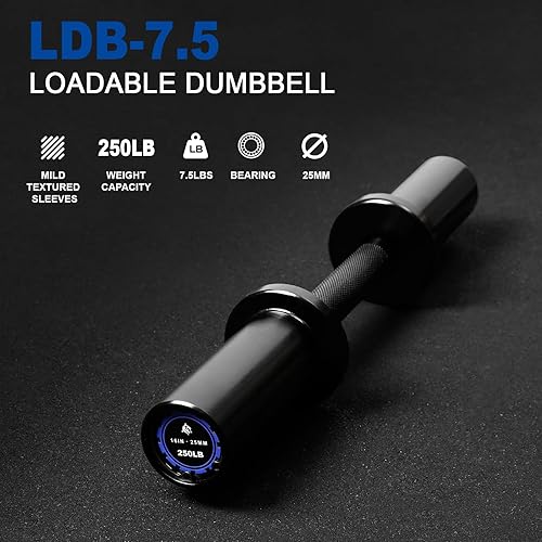 Miniatura 2 de LIONSCOOL 16"Loadable Dumbbells Pairs, Olympic Dumbbell BarHandle for Strength Training, Compatible with 2 Standard Plates