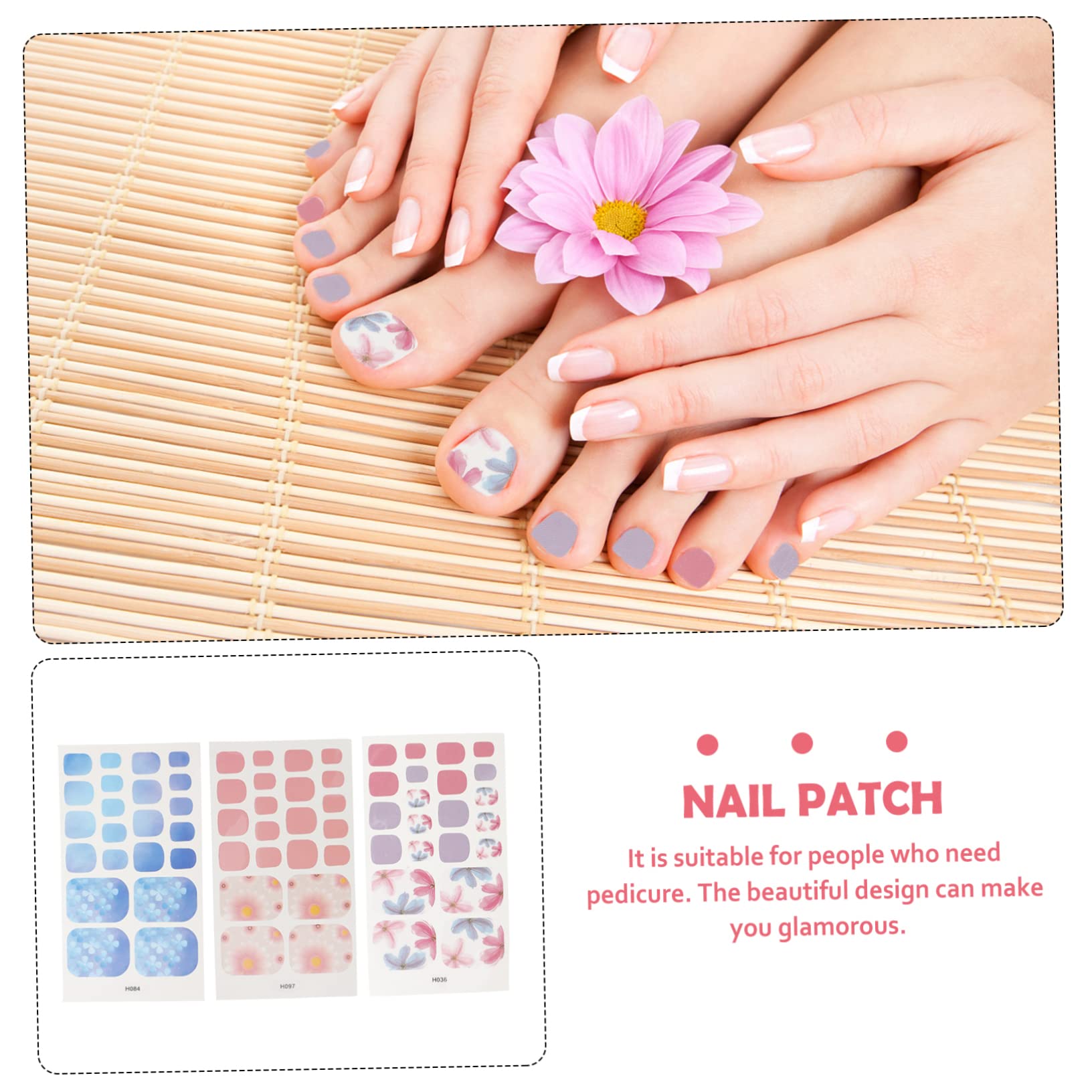 minkissy 24 Hojas Del Pie Pegatinas Decorar 3d Manicura