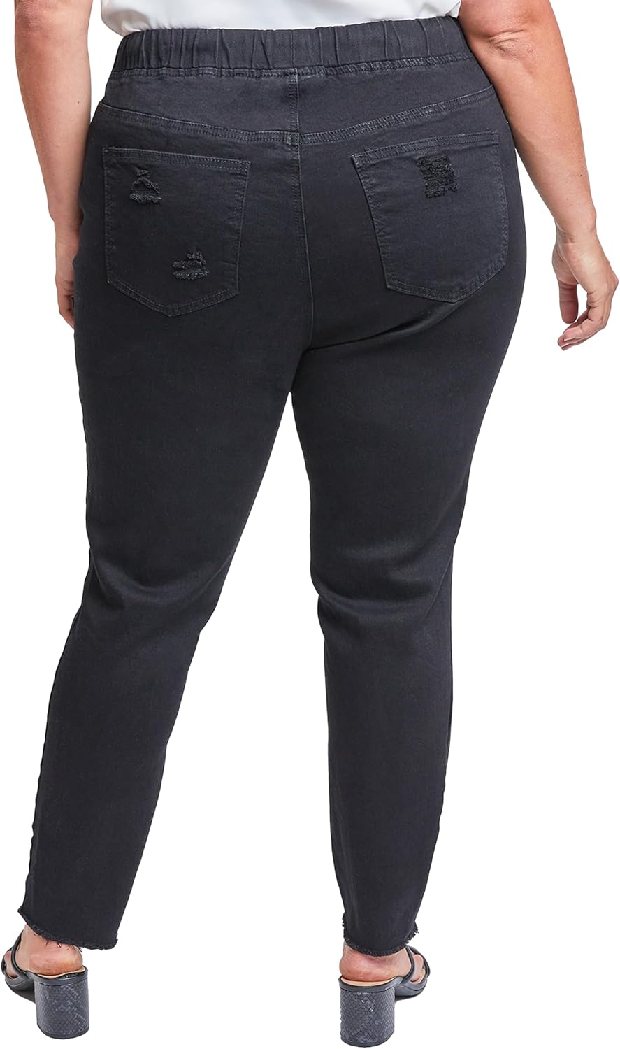 Royalty for Me Womens Royalty for Me Women's Plus Size High Rise Denim Ankle Joggers - Image 3