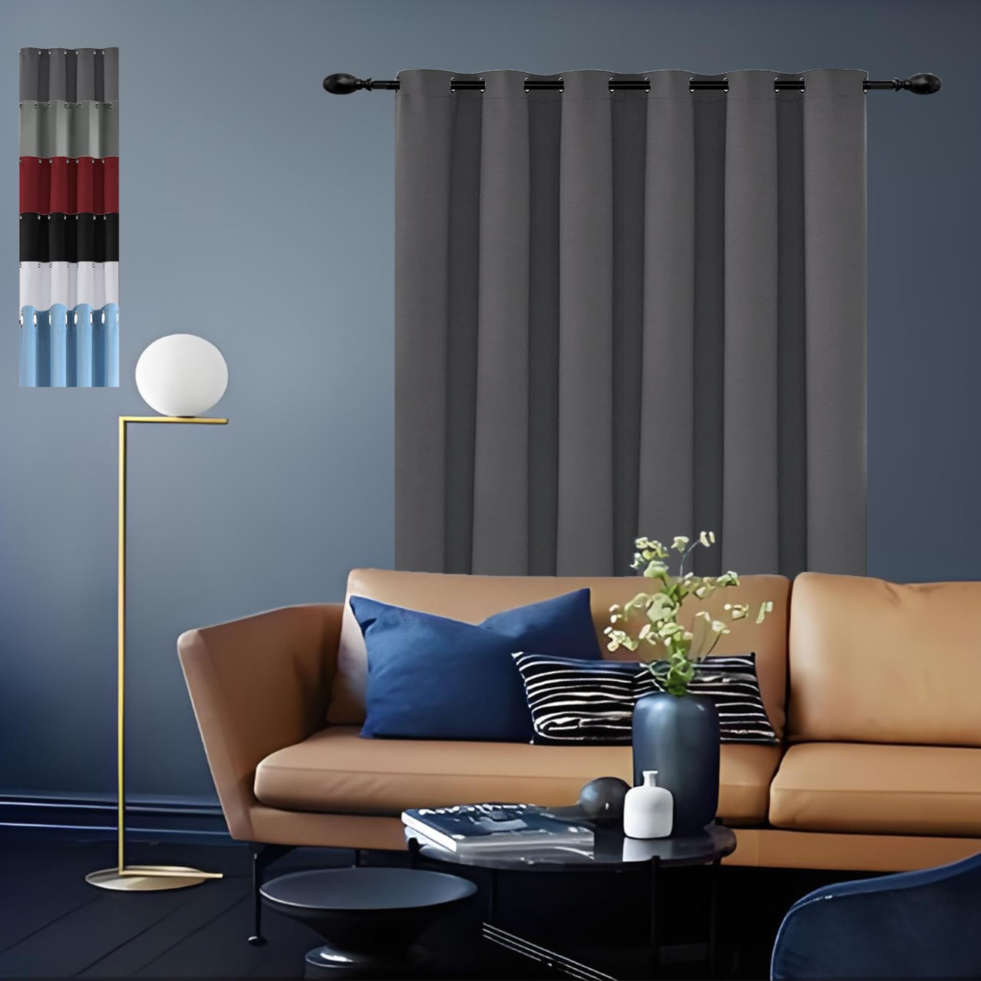 Tende Camera da Letto Oscuranti 230 x 150 cm Isolamento e Blocco Della Luce Tenda Oscurante Termico Resistente Ai Raggi Ultravioletti Adatto per La Cucina, Grigio Scuro