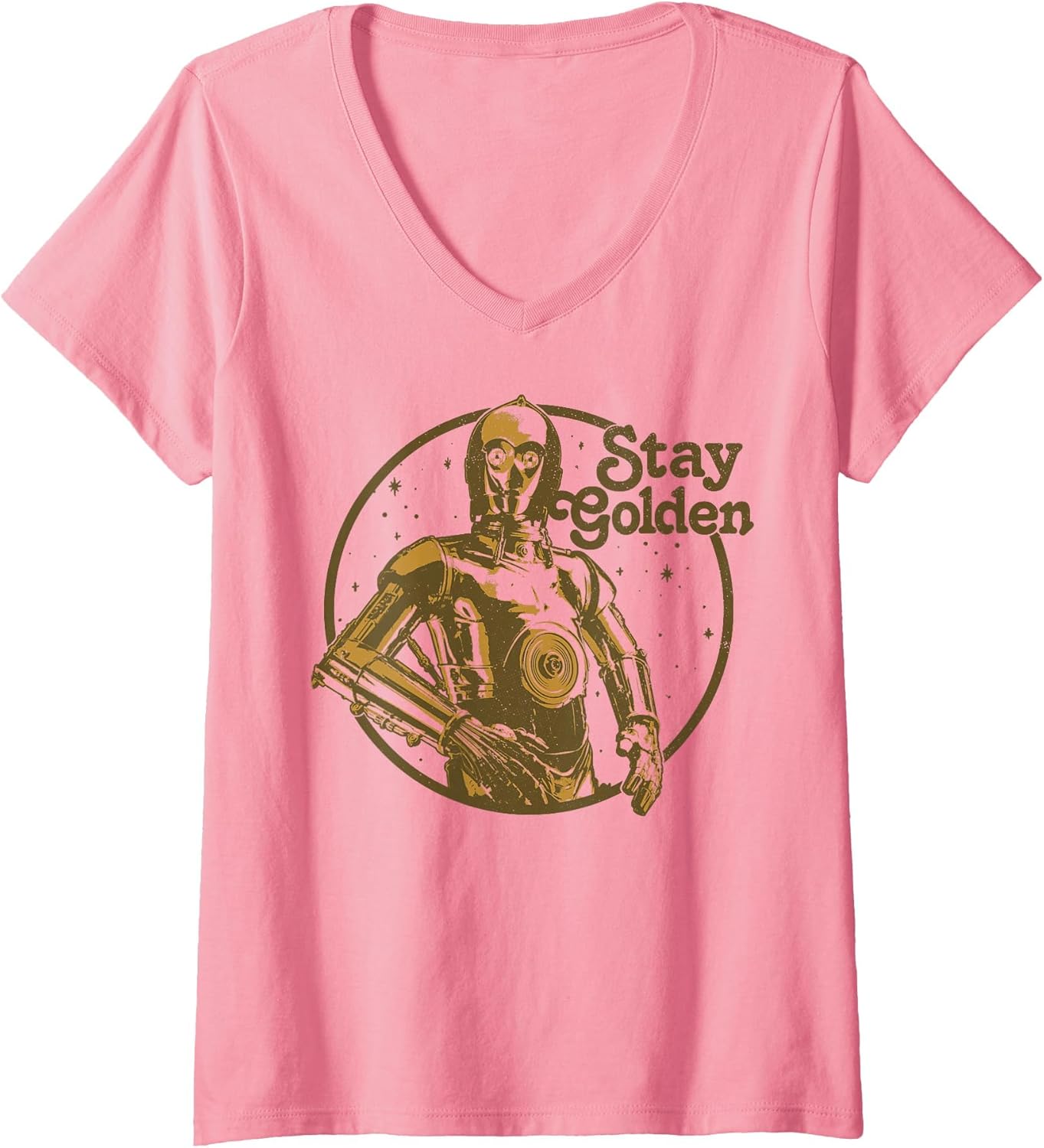 Women's Star Wars C-3PO Golden Star V-Neck T-Shirt