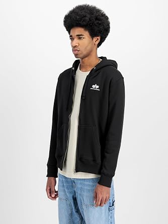 Alpha Industries Herren Basic Small Logo Zip Hoodie