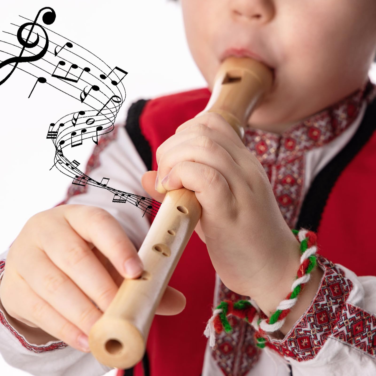 Volumoon Bois d’Érable Flûte à Bec Soprano Doigté Baroque/Allemand, Set Cadeau, Flûte Rigide, pour Enfant et Adulte Débutants