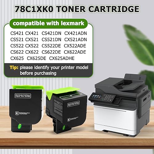 Miniatura 2 de 78C1XK0 Cartucho de tóner compatible con Lexmark CS421 CX421 CS421DN CS521 CX521 CS521DN CS522 CX522 CS522DE CS622 CX622 CS622DE CX622ADE CX625