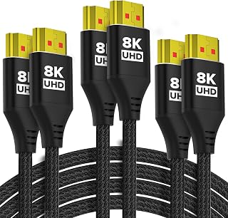 KELink 8K HDMI 2.1 Cable 6FT 3-Pack, Ultra High Speed Braided, 48Gbps 8K/60Hz 4K/120Hz HDR10 DTS:X HDCP 2.3