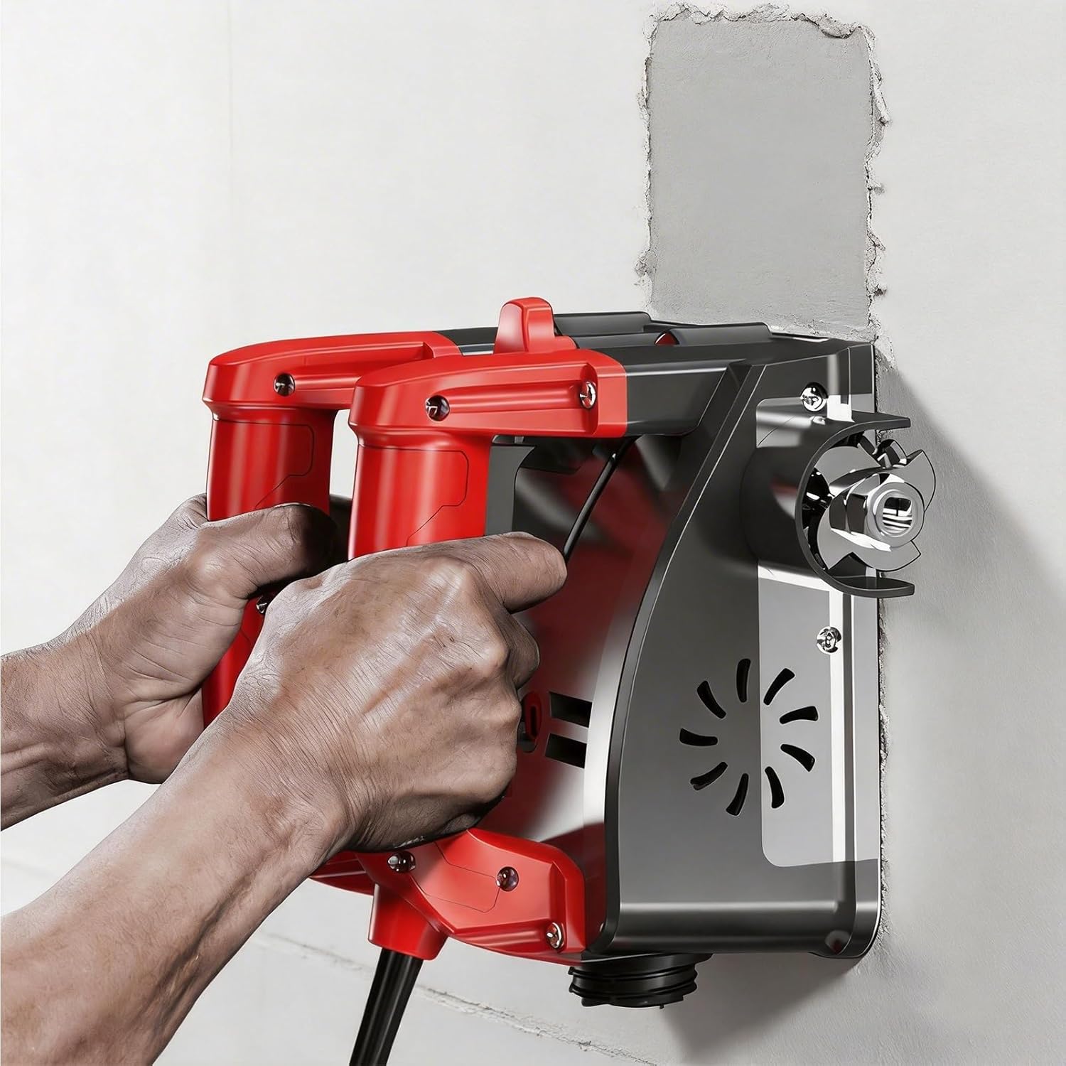Electric Wall Paint Scraper, 1200W Handheld Wall Planing Machine,1-4MM Adjustable Planning Depth, Dual Handle Wall Shovel Machine Wall Paint Remover, Vacuum Cleaner Connection Available